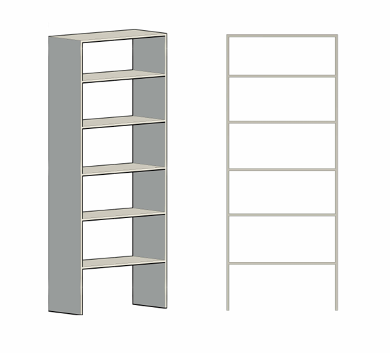 5 shelves